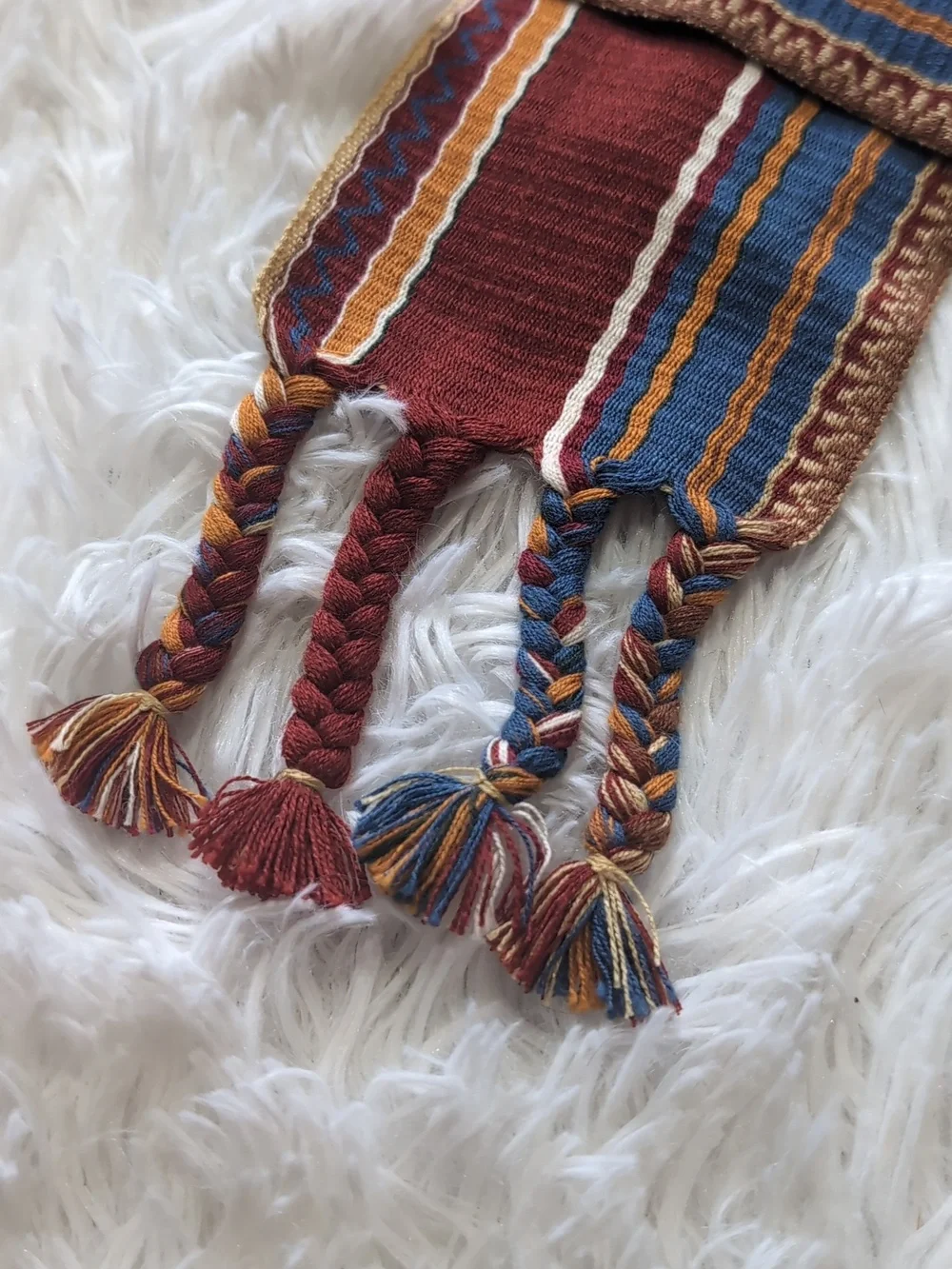 80s Vintage Christian Dior Hand Loomed French Ceintures Striped Sash Tassel Belt - Picture 3 of 11